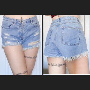 Distressed Denim Shorts